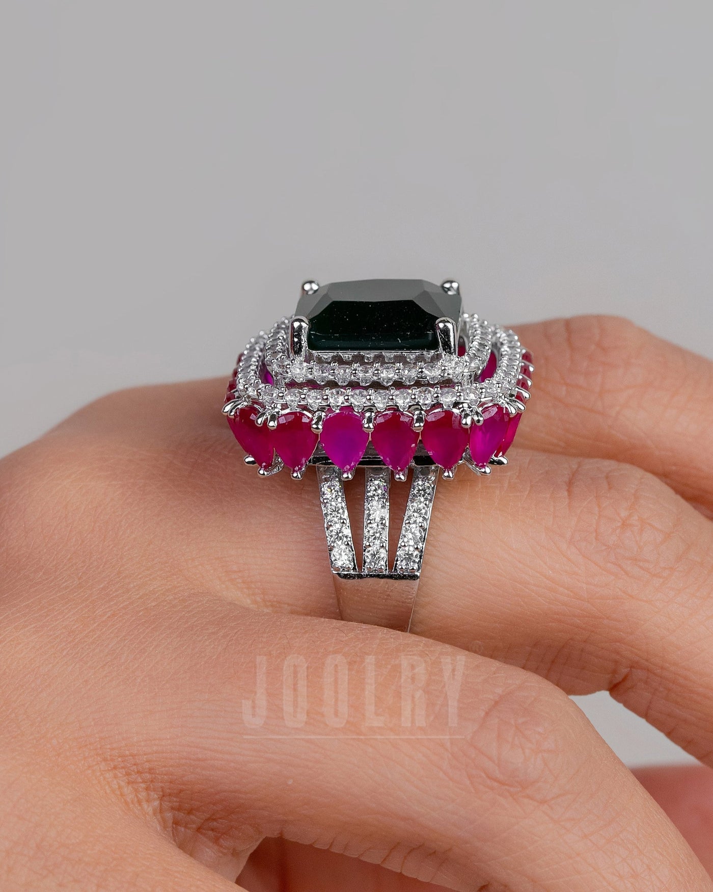 “ Opulent Square Raised Ring”