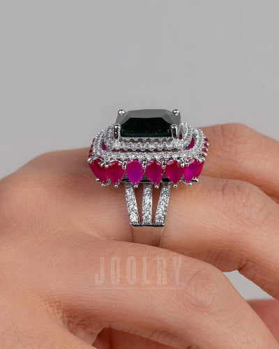 “ Opulent Square Raised Ring”