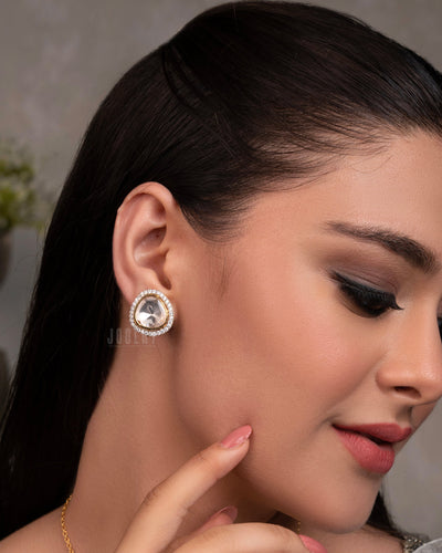 Remi Moissanite Polki Studs