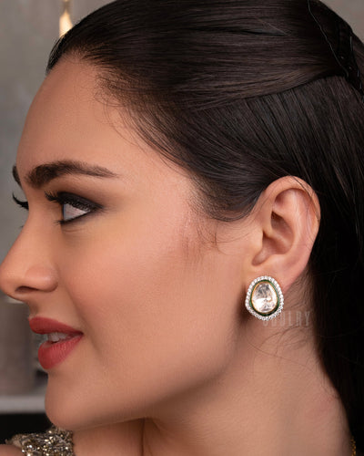 Kyleen Moissanite Polki Studs