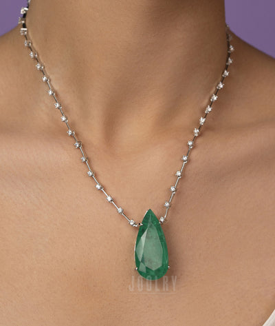 Emerald Pear Drop Necklace Set