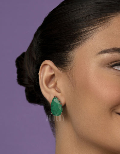 Emerald Pear Drop Necklace Set