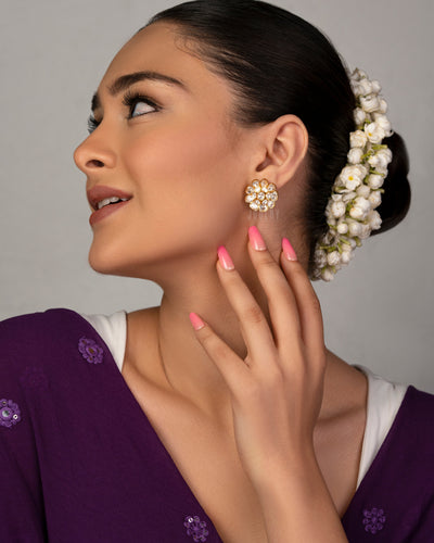 Floral Polki Stud
