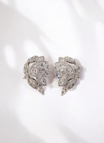 LEAF PEAR CLUSTER STUDS