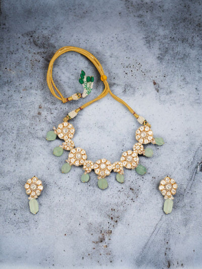 MISU In Brithi Bahaar Floral Necklace Earring Set