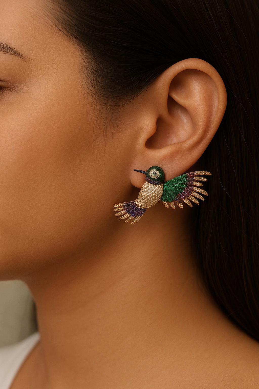 Coloured fly away earrings