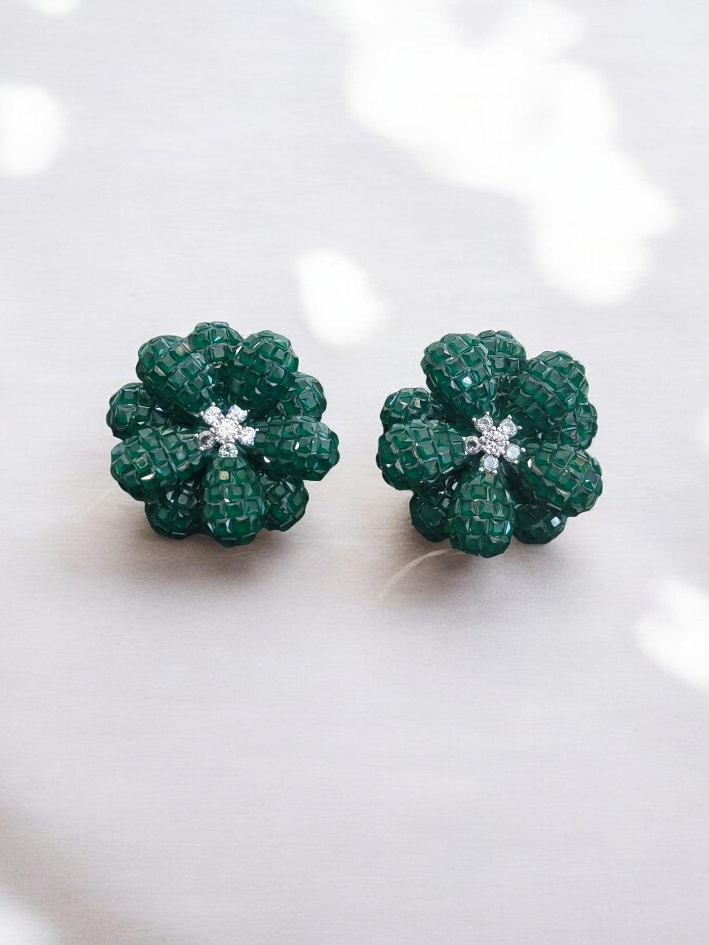 3D floral studs