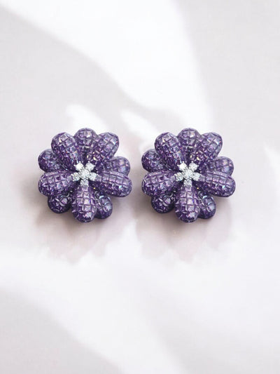 3D floral studs