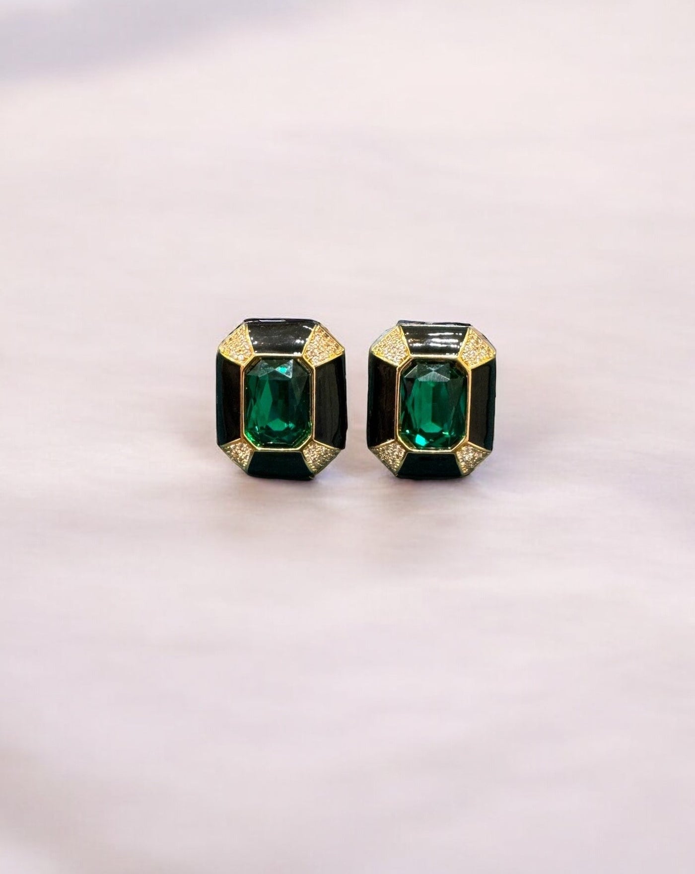 Retro Black Enamel Studs