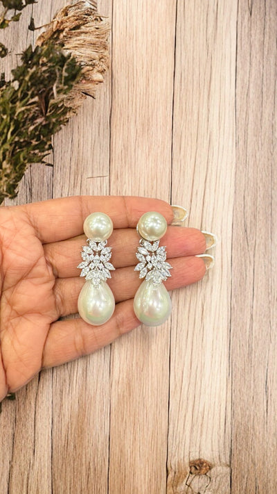 DUAL PEARL WITH MARQUISE EARRINGS