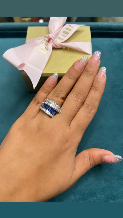 Invisible setting baguette beauty rings