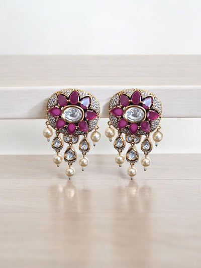 RUBAN OVAL POLKI EARRINGS