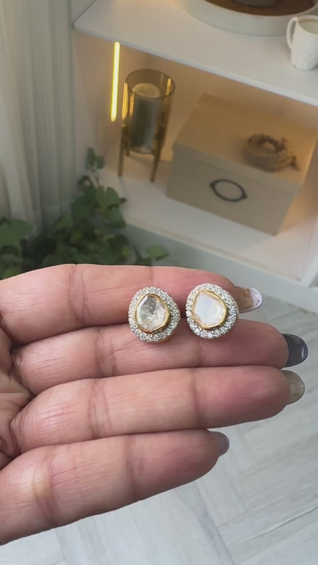 Remi Moissanite Polki Stud's