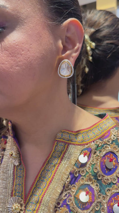 Remi Moissanite Polki Studs