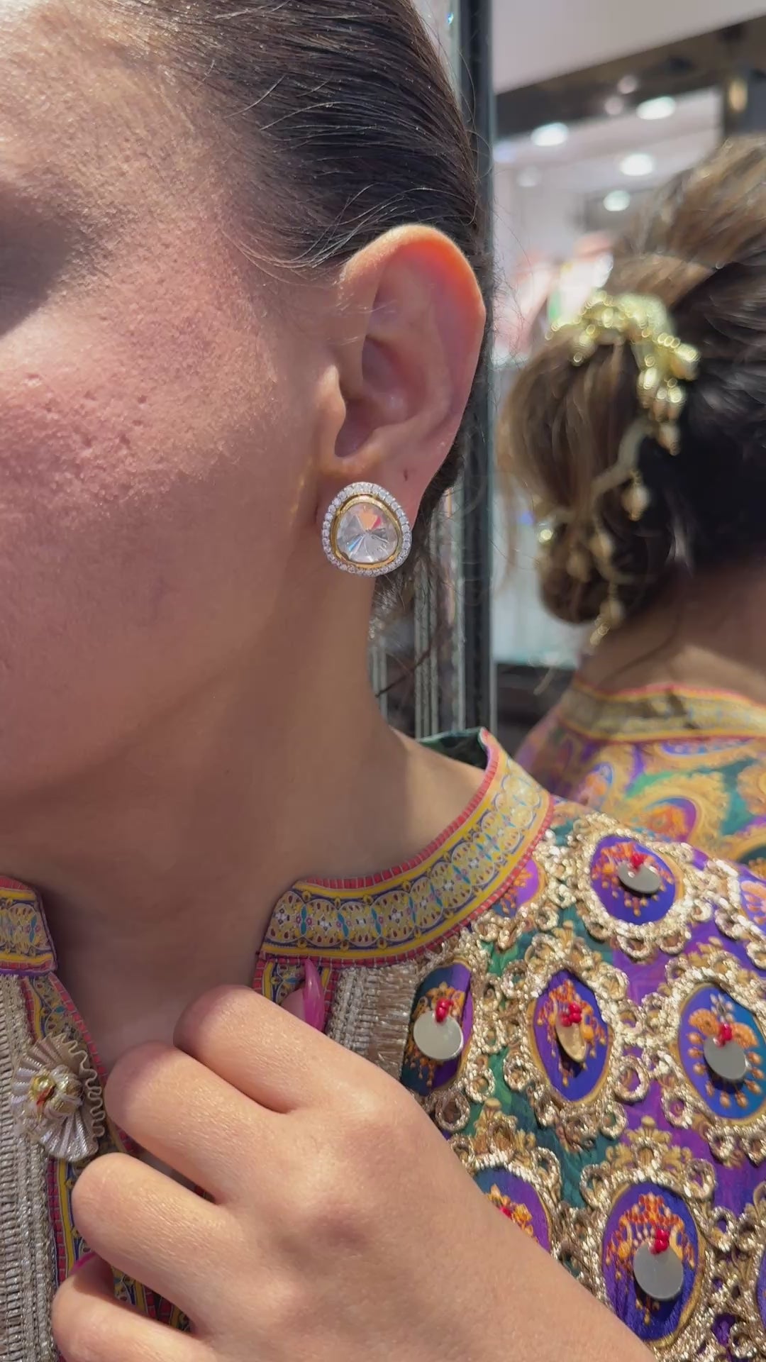 Remi Moissanite Polki Studs