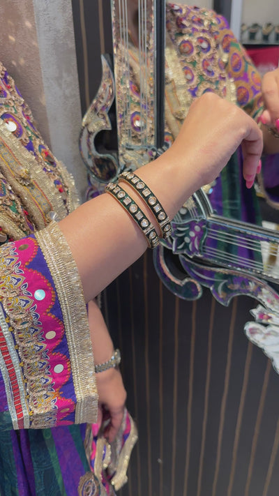 Zaitra Enamel Polki Bangles