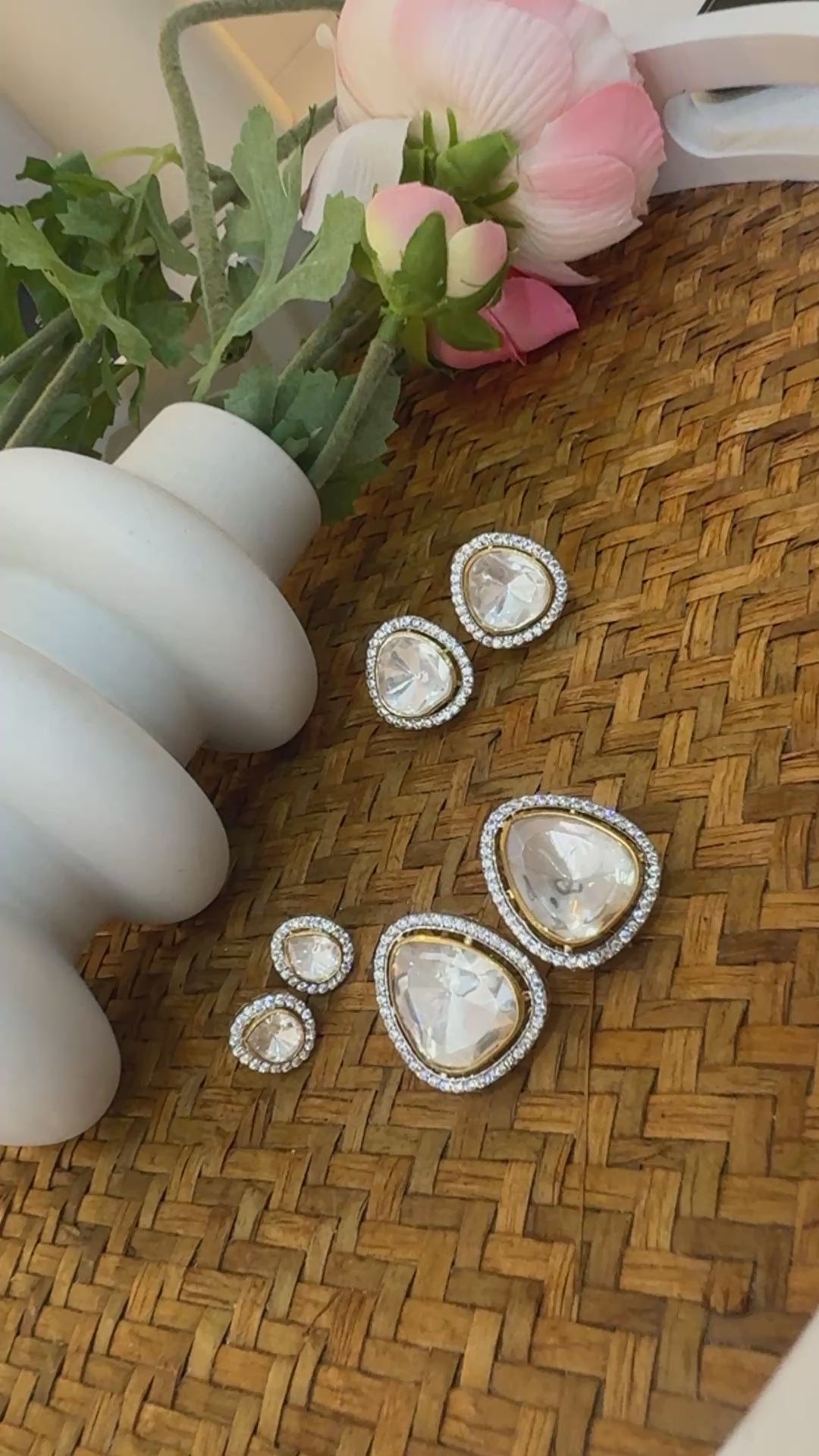 Remi Moissanite Polki Stud's