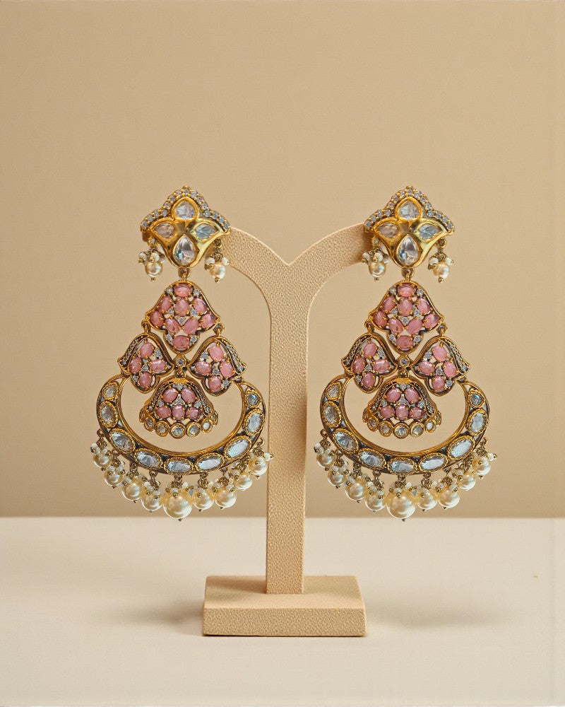 Emerald Aura Polki Chandbalis