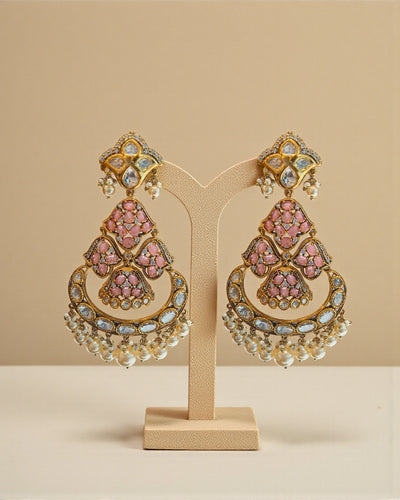 Emerald Aura Polki Chandbalis