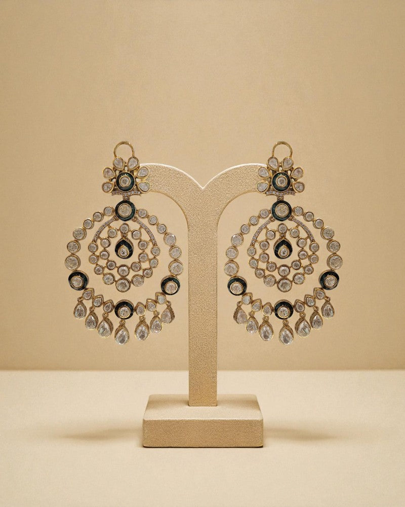 Aarvika Moissanite Polki Chandbali