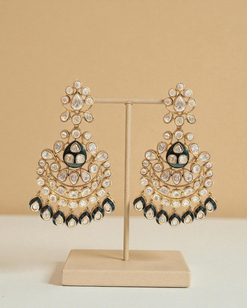 Noorika Moissanite Polki Chandbali