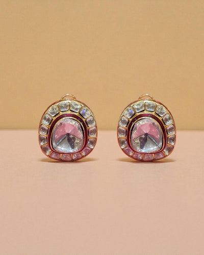 Blush Aura Polki Studs