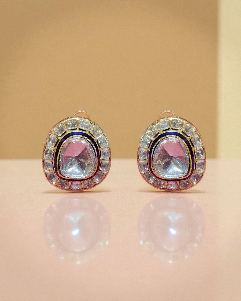 Blush Aura Polki Studs