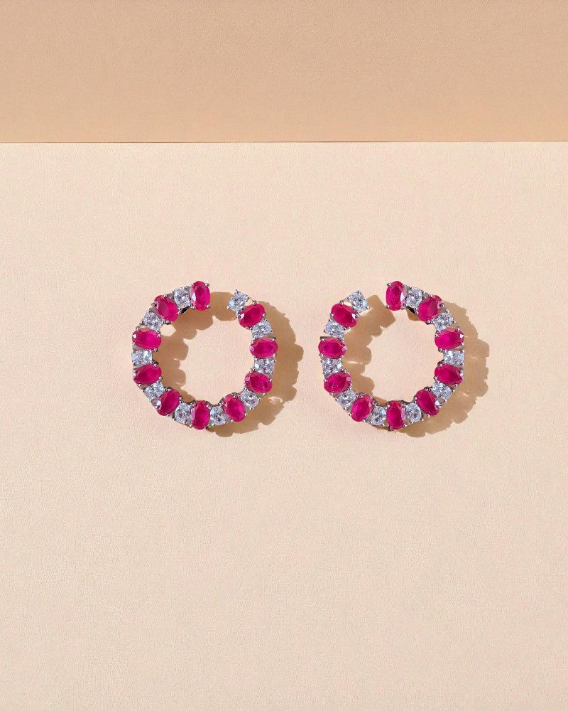 Emerald Circle Elegance Earrings