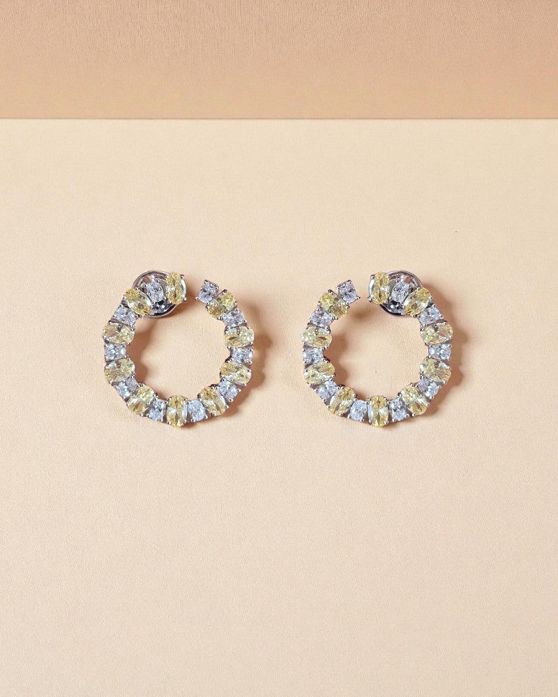 Emerald Circle Elegance Earrings