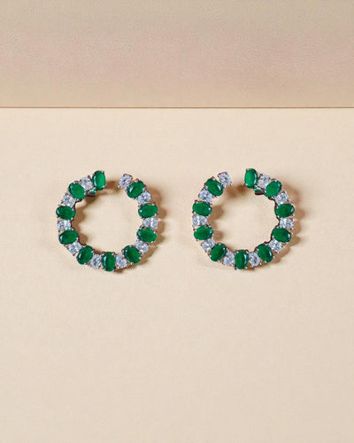 Emerald Circle Elegance Earrings