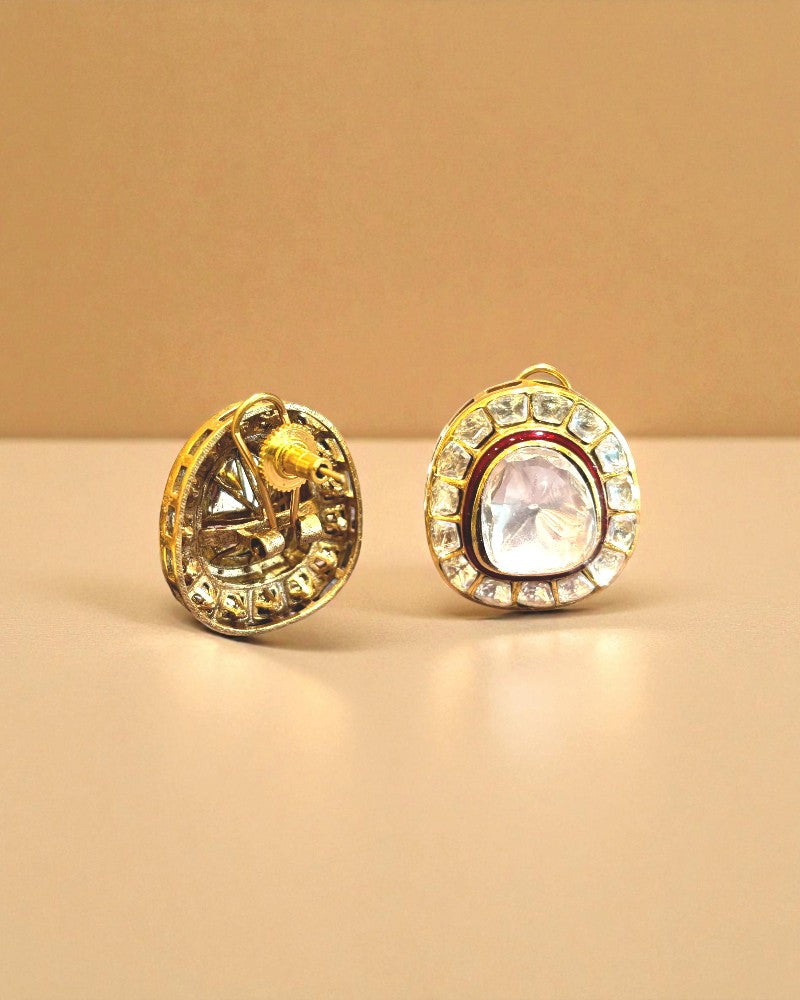 Blush Aura Polki Studs