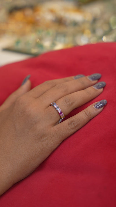 Rainbow Eternity Rings