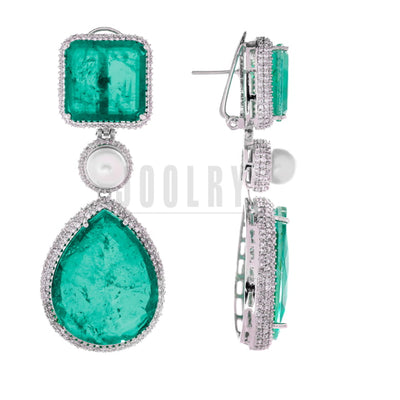 Ineze Emerald Chandelier Earrings