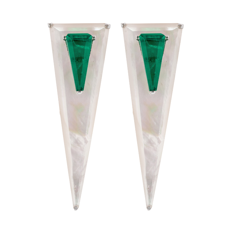 Mother of Pearl Triangle Earrings