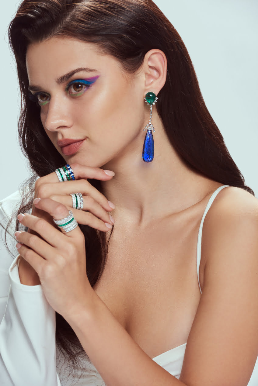 Belle Briolette Blue Drop Earrings