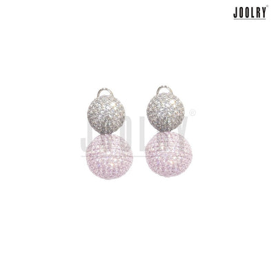 Madhuri Dixit Dual Ball Pink Drop Earrings
