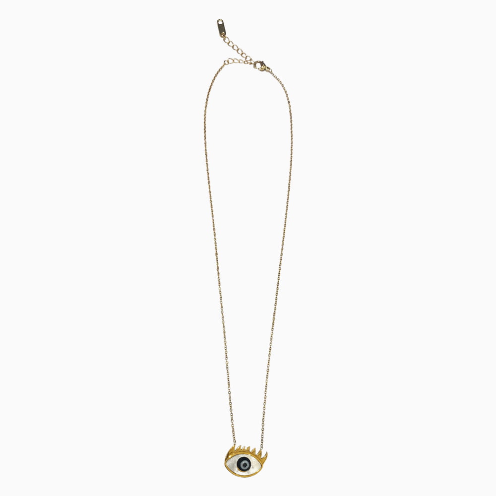 Mother Of Pearl Evil Eye Necklace