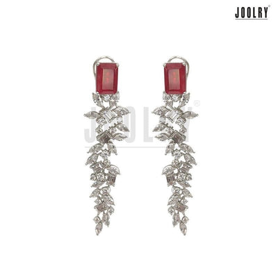 Marquise and Emerald cut long chandelier Earrings